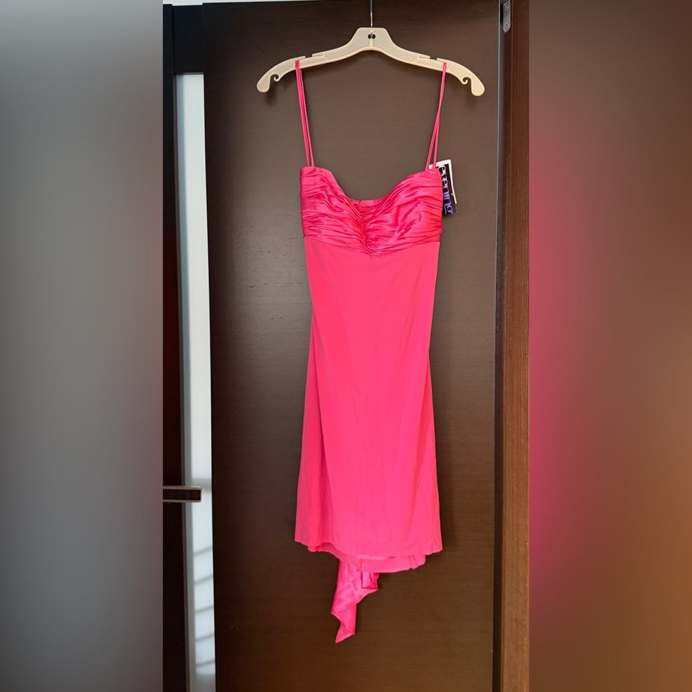 Mary L Couture Strapless Vibrant Pink Dress